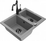 K&ouml;&ouml;givalamu koos kraaniga Mexen Carlos, graniit, 58 cm x 47 cm x 17.7 cm, must/hall