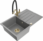 K&ouml;&ouml;givalamu koos kraaniga Mexen Bruno Duo, graniit, 79.5 cm x 49.5 cm x 20 cm, kuldne/hall