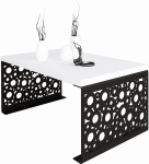 Kohvilaud ADRK Rina, valge v./must v., 100 cm x 60 cm x 45 cm
