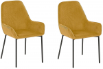 Toolide komplekt Beliani Loverna, matt, sinep v., 59 cm x 56 cm x 89 cm, 2 tk