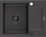 K&ouml;&ouml;givalamu koos kraaniga Mexen Enzo Black granite+Black, graniit, 57 cm x 46 cm x 17.4 cm, black granite+black