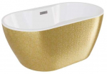Vann, teisaldatav Besco Navia Glam Gold, 160 cm x 80 cm x 60 cm, ovaalne, kuldne/kroom
