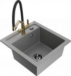 K&ouml;&ouml;givalamu koos kraaniga Mexen Vito, vaik/graniit, 49 cm x 52 cm x 21 cm, hall