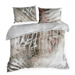 Voodipesukomplekt PTI-24, hall v./beež v., 70 x 80 cm, 160 x 200 cm