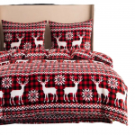 J&otilde;ulu voodipesu komplekt PEKA-29, valge/must/punane, 140 x 200 cm