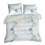 Voodipesukomplekt Design 91 Verano 12 PTB-40, kuldne v./valge v./hall v., 70 x 80 cm, 200 x 220 cm