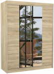 Riidekapp ADRK Fever 150, sonoma tamm v., 58 cm x 150 cm x 200 cm, peegliga
