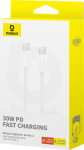 Juhe Baseus Superior Series 2 P10365200211-00, 2 x USB Type C, 100 cm, valge v., 30 W