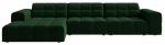 Nurgadiivan Cosmopolitan Design Chicago Bluvel 78, pudeli roheline v., vasak, 167 x 294 cm x 78 cm