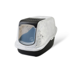 Suletud kassitualett Savic Nestor Marble, valge v./must v., suletud, 56 cm x 39 cm x 38.5 cm