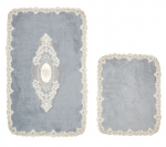 Vannitoamattide komplekt Foutastic Selonya D 299ANR1480, valge v./hall v., 100 cm x 60 cm