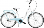 Jalgratas linna- Azimut Julie, 24 ", valge v./t&uuml;rkiissinine v.