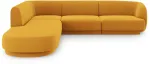 Nurgadiivan Micadoni Home Miley Velvet 6 Seats, kollane v., vasak, 252 x 220 cm x 74 cm