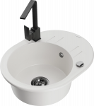 K&ouml;&ouml;givalamu Mexen Kevin, graniit, 58.6 cm x 45.8 cm x 18 cm, valge/must