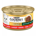 Kassi m&auml;rgtoit Gourmet Gold, veiseliha, 0.085 kg