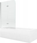 Vann seinaga, teisaldatav Mexen Vega, 80 cm x 180 cm x 40 cm, ristk&uuml;lik, valge/kroom