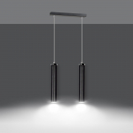 Valgusti rippuv Emibig Luna 2, GU10, 2 x 8 W, must v.