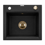 K&ouml;&ouml;givalamu Invena Tesalia, graniit, 48 cm x 44 cm x 16 cm, kuldne/must