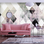 Fototapeet Artgeist Rhombic Chessboard (Pink), 70 cm x 100 cm