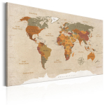 Reproduktsioon Artgeist World Map: Beige Chic, k-c-0048-b-d, 30 cm x 20 cm