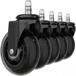 Rattakomplekt DXRacer Rollerblade 3'', &Oslash; 7.5 cm, must v., 5 tk