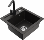 K&ouml;&ouml;givalamu koos kraaniga Mexen Vito, graniit, 49 cm x 52 cm x 21 cm, kuldne/must