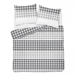 Voodipesukomplekt SJB-569, valge v./grafiit v./hall v., 70 x 80 cm, 200 x 220 cm