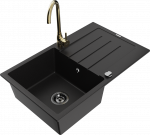 K&ouml;&ouml;givalamu koos kraaniga Mexen Bruno, vaik/graniit, 79.5 cm x 49.5 cm x 20 cm, must