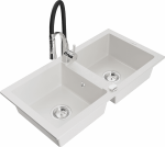 K&ouml;&ouml;givalamu koos kraaniga Mexen Mario, vaik/graniit, 82 cm x 43.6 cm x 16.1 cm, valge