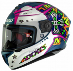 Mootorratta kiiver Axxis Draken STAR C7, S (55-56 cm), sinine/valge/roosa