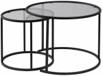 Kohvilaud Nordure Aurum, l&auml;bipaistev v./must v./hall v., 42 - 60 cm x 60 cm x 39 - 43 cm, 2 tk
