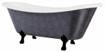 Vann, teisaldatav Besco Amelia Glam, 190 cm x 77 cm x 69 cm, ovaalne, must/grafiit