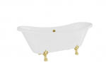 Vann, teisaldatav Besco Amelia, 190 cm x 77 cm x 69 cm, ovaalne, kuldne/valge