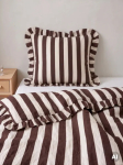 Voodipesukomplekt Homla Basic Tiffany 245641, pruun v./valge v., 50 x 60 cm, 140 x 200 cm, 2 os.