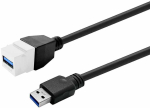Kaabel Vivolink Pro Keystone PROKEYUSB3AFM3W USB 3.0 Type A Female, USB Type A Male, 3 m, valge v./must v.