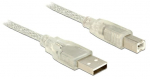 Juhe Delock USB 2.0 A male, USB 2.0 B male, 5 m, hall v.