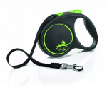 Automaatne jalutusrihm Flexi Black Design, must/roheline, L 5m