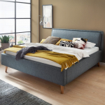 Voodi kahekohaline Frieda, 180 x 200 cm, tamm v./helesinine v., ilma madratsita