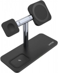 Juhtmevaba laadija Unitek MagMighty TRI 3-in-1 Dividable Magnetic Wireless Charging Stand, 3 x Qi Wireless, must v., 15 W