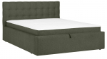 Voodi kahekohaline Home4you Leena, 160 x 200 cm, roheline v., madratsiga, p&otilde;hjalippidega