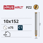 Ankrupolt raamidele Haushalt, 10x152 mm, 75 tk