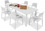 Aiam&ouml;&ouml;bli komplekt Bora/Libeccio, valge v., 6 istekohta