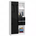 Kontorikapp Akord CLP R15, valge v./must v., 180 cm x 35 cm x 80 cm
