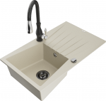 K&ouml;&ouml;givalamu koos kraaniga Mexen Cesar, graniit, 77 cm x 47 cm x 20 cm, must/pruunikas