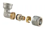 Lahtiv&otilde;etav nurkliitmik TDM Brass 1470, 90 &deg;, 16mm x 1/2", messing/nikkel