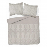 Voodipesukomplekt PCB-215, valge v./beež v., 70 x 80 cm, 200 x 220 cm