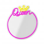Peegel Forever Light Queen Neon LED FMNE04, valgustusega, rippuv, 36 cm x 32 cm, kollane v./roosa v.