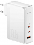 Telefoni laadija Baseus GaN5 Pro, USB Type A/2 x USB Type C, valge v., 140 W