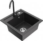 K&ouml;&ouml;givalamu koos kraaniga Mexen Vito Telma, graniit, 52 cm x 49 cm x 21 cm, must