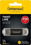 USB m&auml;lupulk Intenso Twist Line, must v., 256 GB
